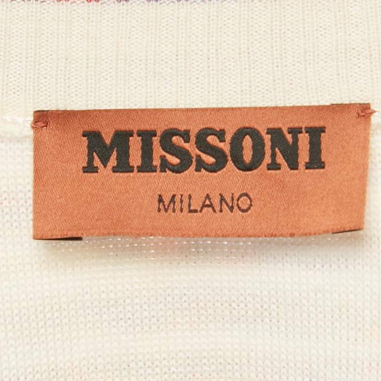 Pre Owned Missoni Purple Striped Stretch Knit Cardigan S