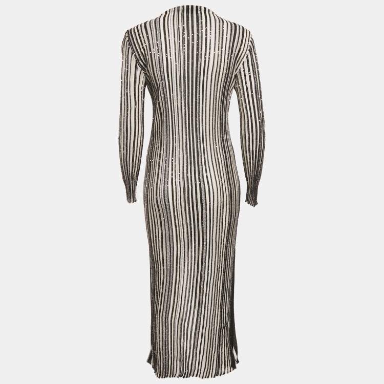 مملوكة مسبقًا Missoni Monochrome Sequin Lurex Knit Midi Dress M