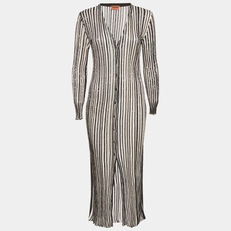 مملوكة مسبقًا Missoni Monochrome Sequin Lurex Knit Midi Dress M