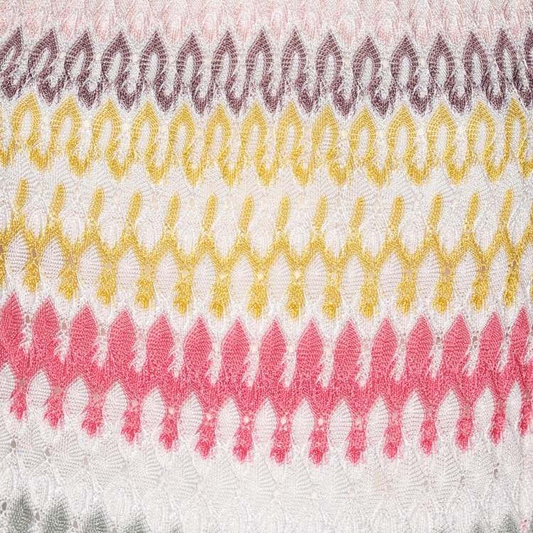 Pre Owned Missoni Multicolor Zig Zag Rib Knit Top S
