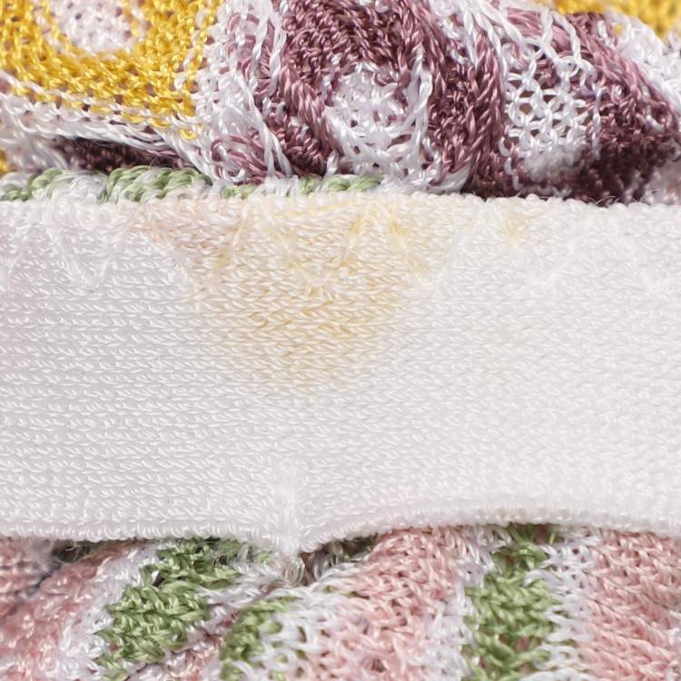 Pre Owned Missoni Multicolor Zig Zag Rib Knit Top S
