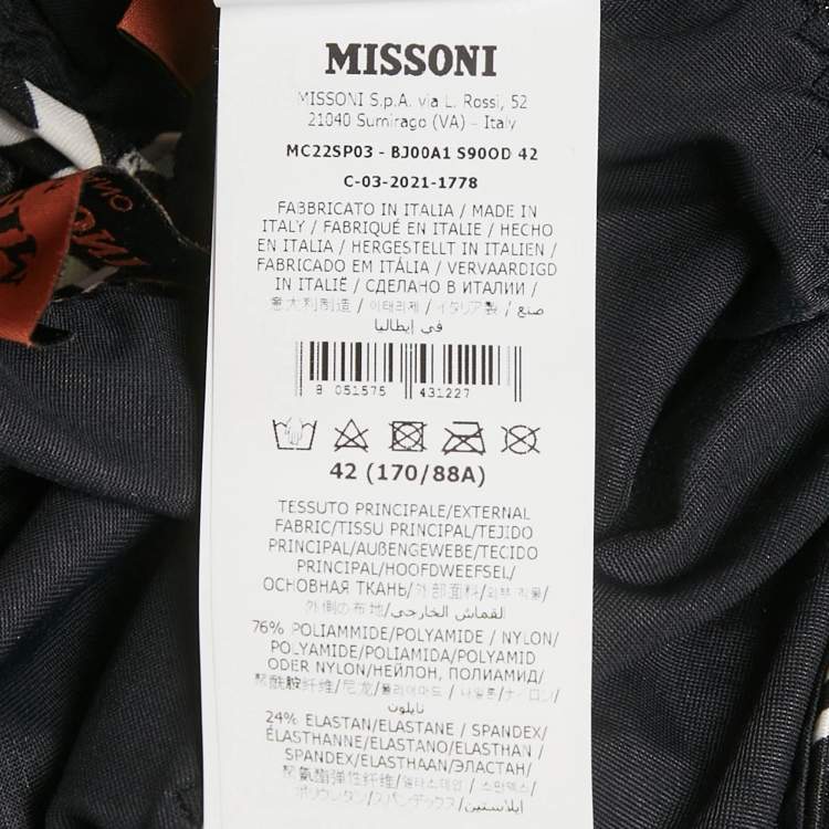 مملوكة مسبقًا ميسوني زيك زاك قميص سباحة أبيض/أسود مقاس متوسط