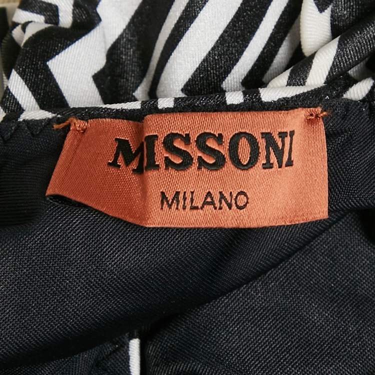 مملوكة مسبقًا ميسوني زيك زاك قميص سباحة أبيض/أسود مقاس متوسط