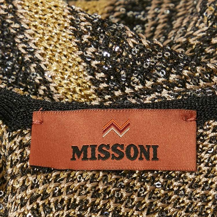 Pre Owned Missoni Multicolor Sequinned Lurex Knit Sleeveless Dress S