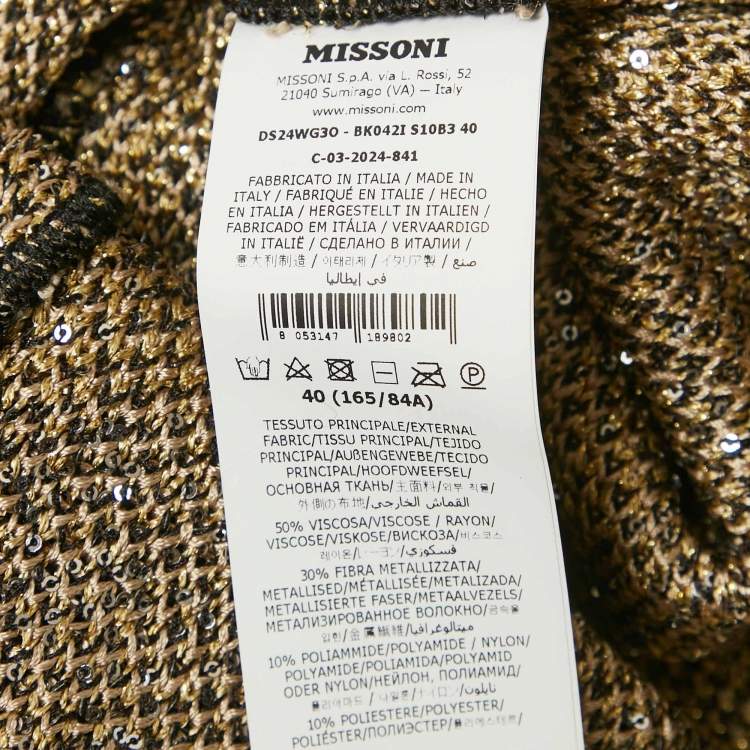 Pre Owned Missoni Multicolor Sequinned Lurex Knit Sleeveless Dress S