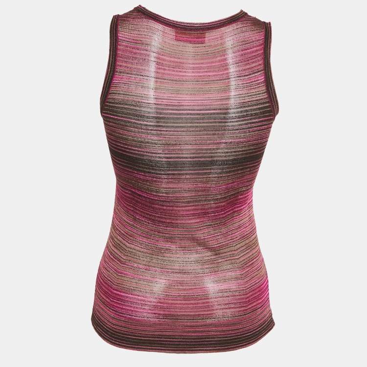 Pre Owned Missoni Pink Lurex Knit Tank Top S
