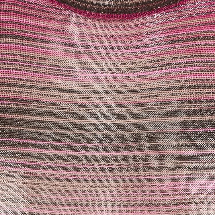 Pre Owned Missoni Pink Lurex Knit Tank Top S