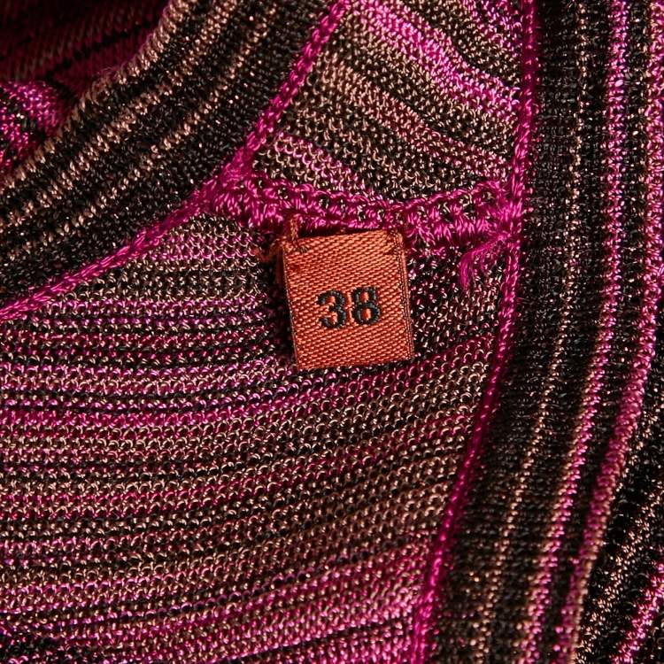 Pre Owned Missoni Pink Lurex Knit Tank Top S