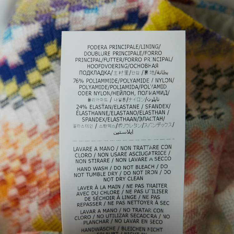 Pre Owned Missoni Multicolor Zig Zag Jersey Knit One Piece Swimsuit S