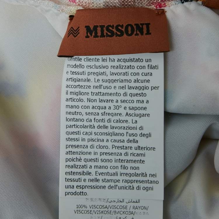 Pre Owned Missoni Multicolor Zig Zag Jersey Knit One Piece Swimsuit S