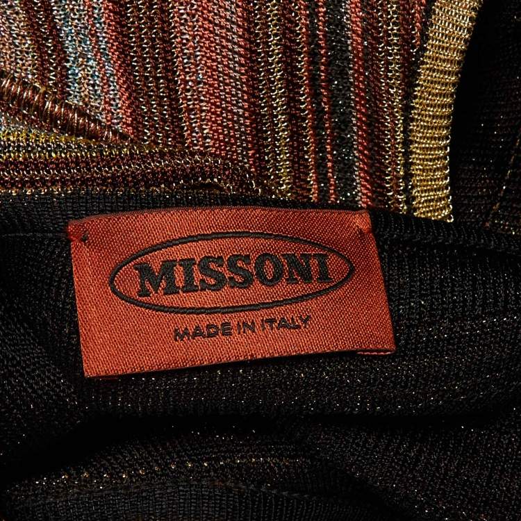 Pre Owned Missoni Multicolor Patterned Lurex Knit Midi Dress S