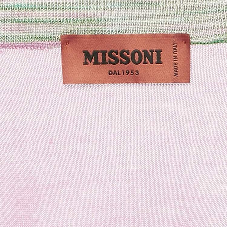 Pre Owned Missoni Pink Cashmere Knit Button Front Cardigan M