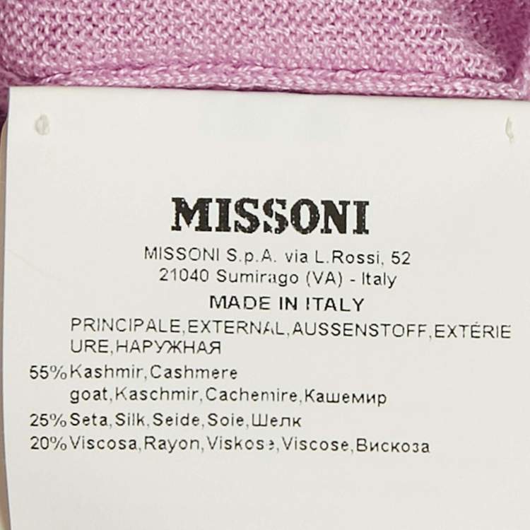 Pre Owned Missoni Pink Cashmere Knit Button Front Cardigan M