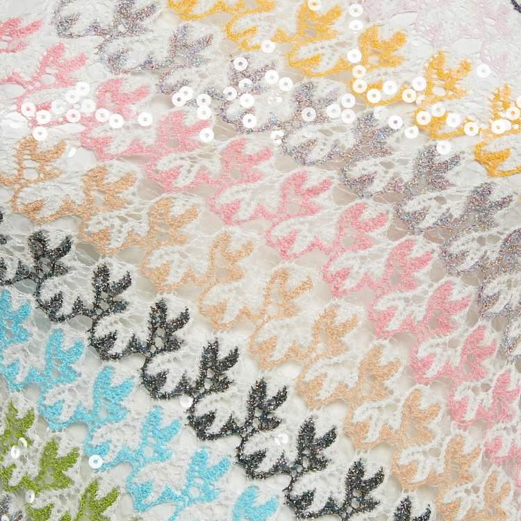 Pre Owned Missoni Multicolor Sequin Lurex Open Knit Halter Neck Crop Top S