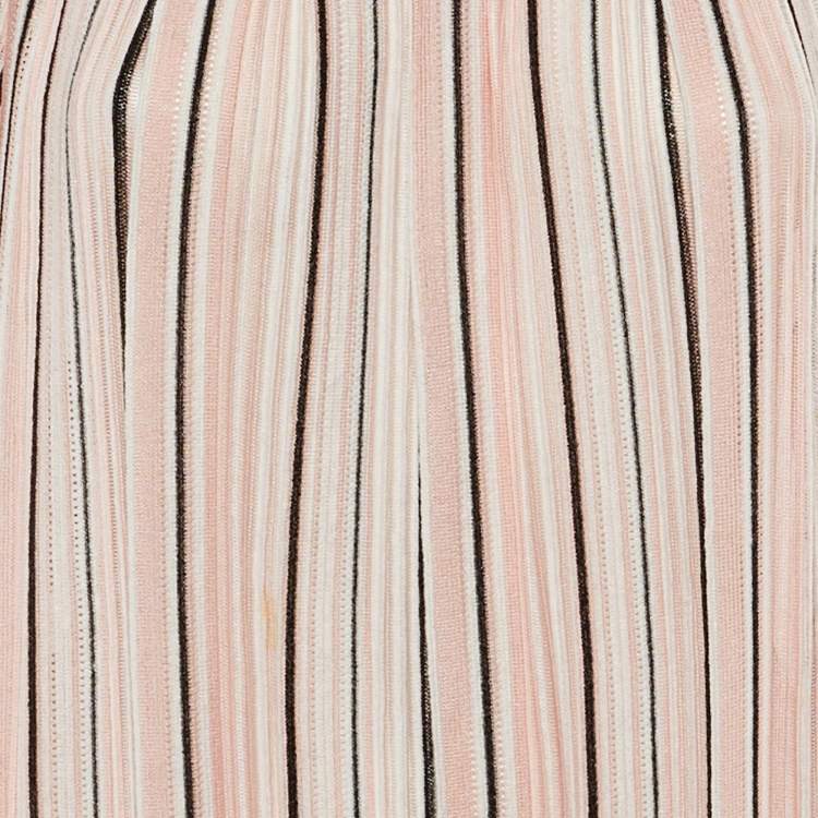 Pre Owned Missoni Pink Striped Knit Top M