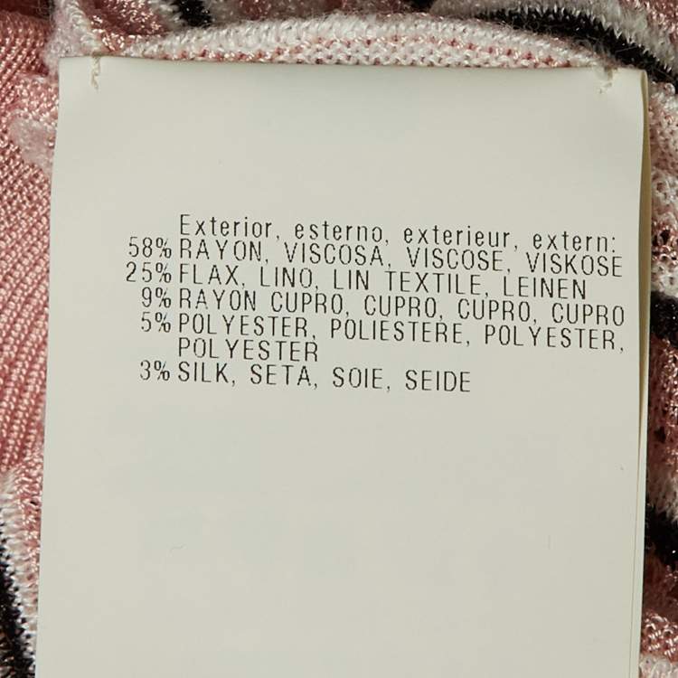 Pre Owned Missoni Pink Striped Knit Top M