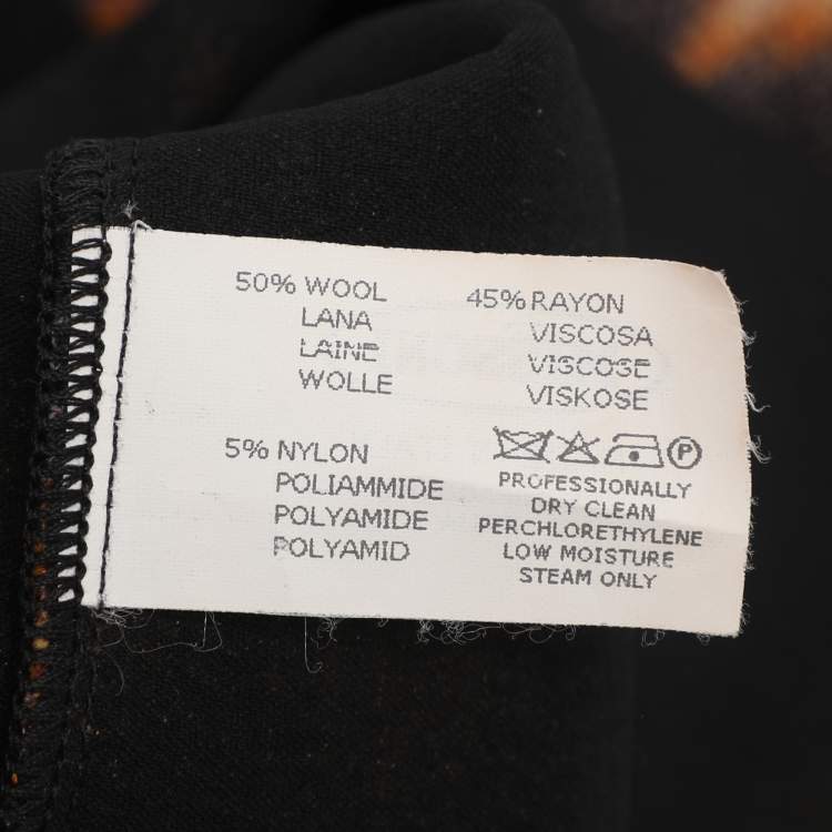 Pre Owned Missoni Multicolor Zig Zag Print Rib Knit Long Sleeve V Neck Midi Dress M