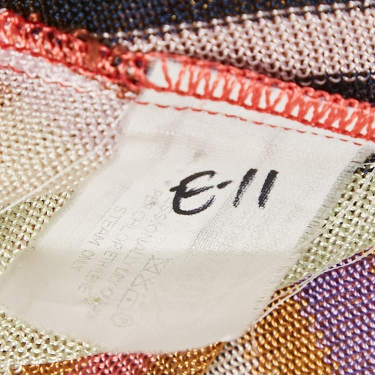 Pre Owned Missoni Pink Striped Knit Semi Sheer Blouse S