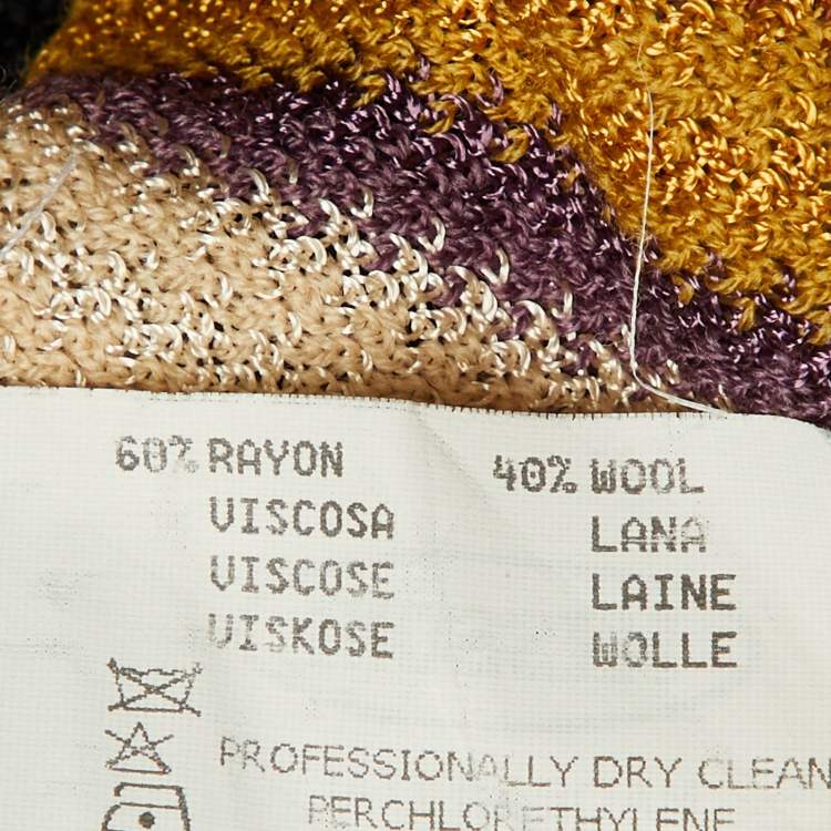 Pre Owned Missoni Multicolor Striped Knit Bow Detail  Top M