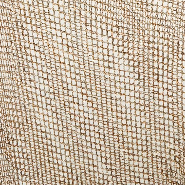 Pre Owned Missoni Beige Lurex Mesh Knit Poncho One Size