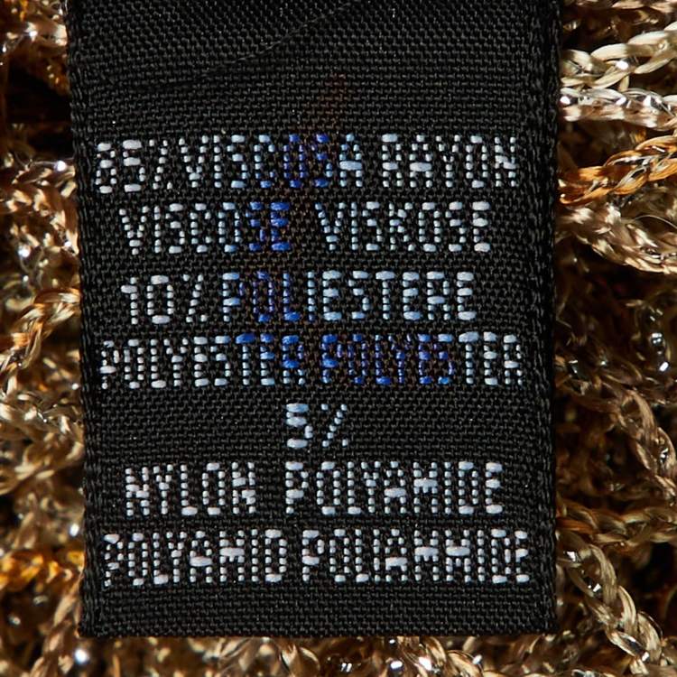 Pre Owned Missoni Beige Lurex Mesh Knit Poncho One Size