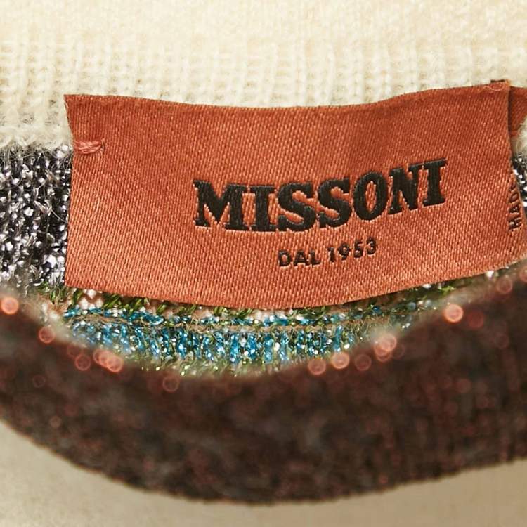 Pre Owned Missoni Multicolor Lurex Knit Mini Skirt S