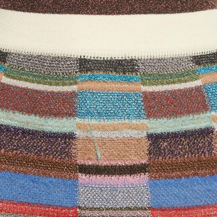 Pre Owned Missoni Multicolor Lurex Knit Mini Skirt S