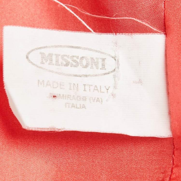 Pre Owned Missoni Multicolor Zig Zag Knit Open Front Coat M