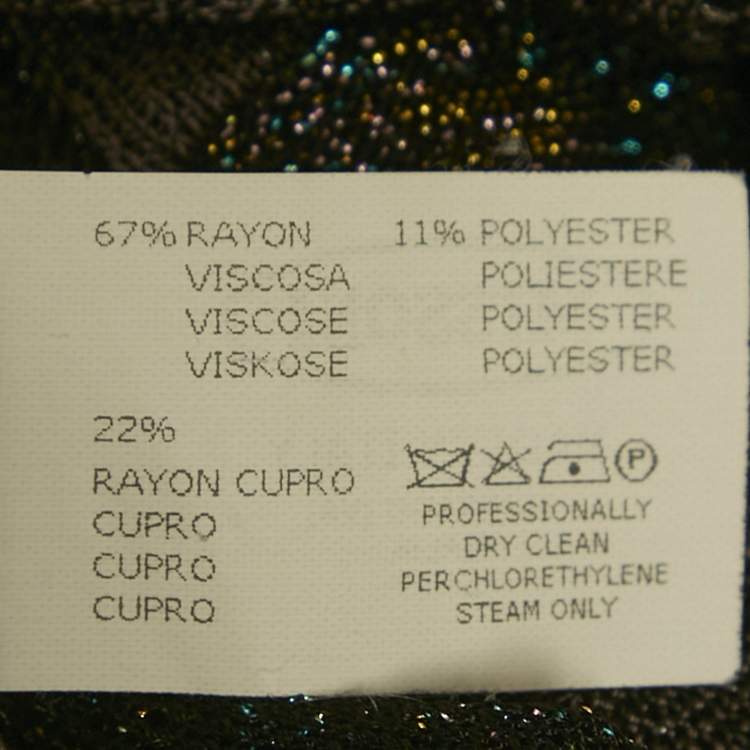 Pre Owned Missoni Brown Patterned Lurex Knit Midi Dress L