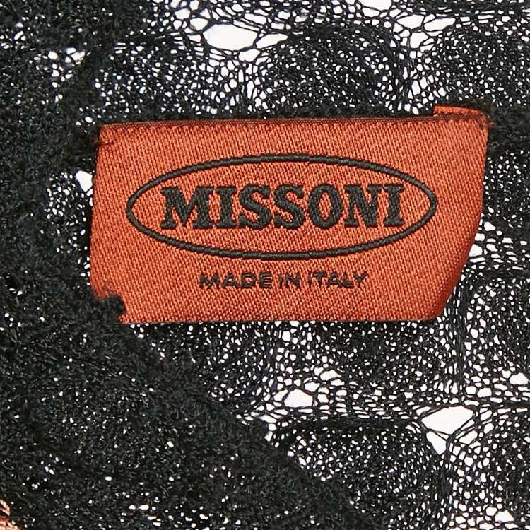 Pre Owned Missoni Black & Brown Patterned Knit Midi Dress M