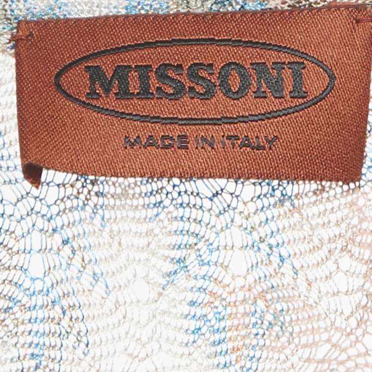 Pre Owned Missoni Multicolor Patterned Knit Ruched Midi Dress L