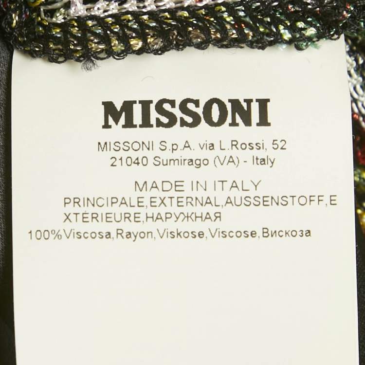 Pre Owned Missoni Dal Black Pattern Knit Lace-Up Kaftan Dress S