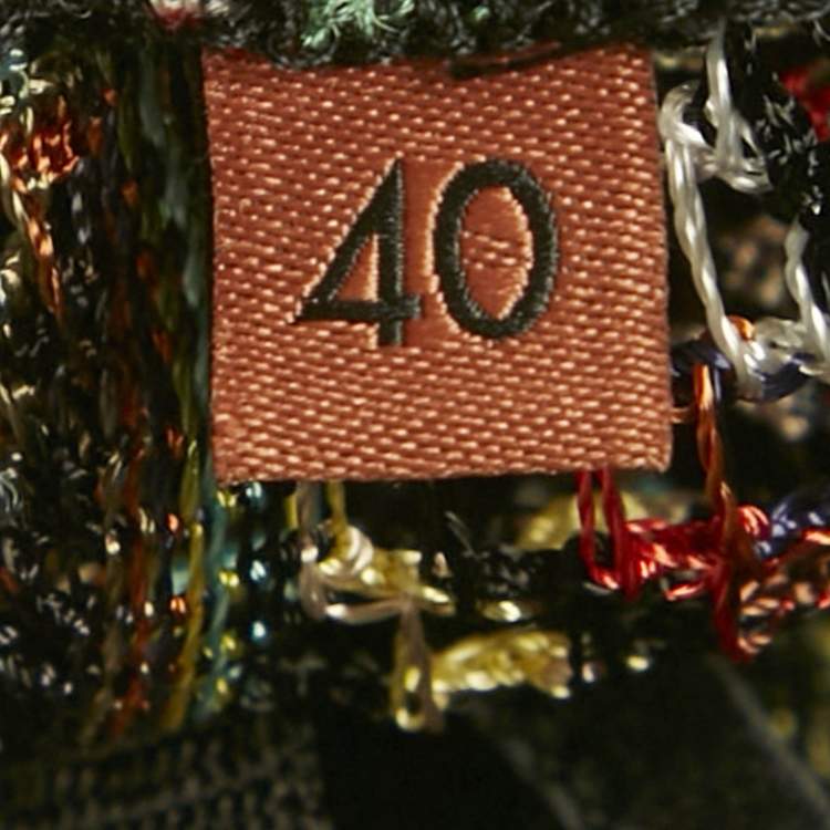 Pre Owned Missoni Dal Black Pattern Knit Lace-Up Kaftan Dress S