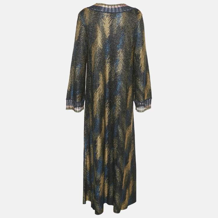Pre Owned Missoni Multicolor Lurex Knit Maxi Dress M