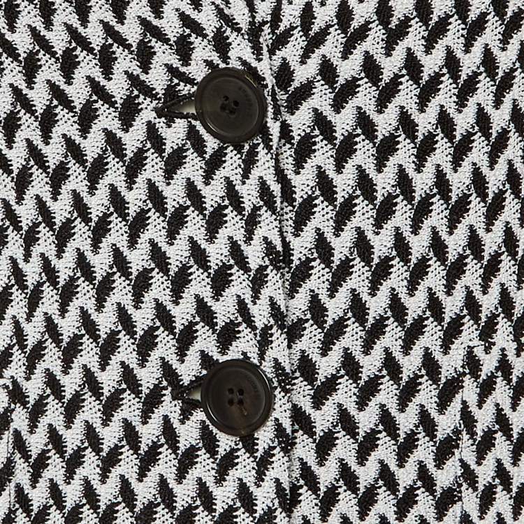 Pre Owned Missoni Black /White Patterned Knit Blazer  S  