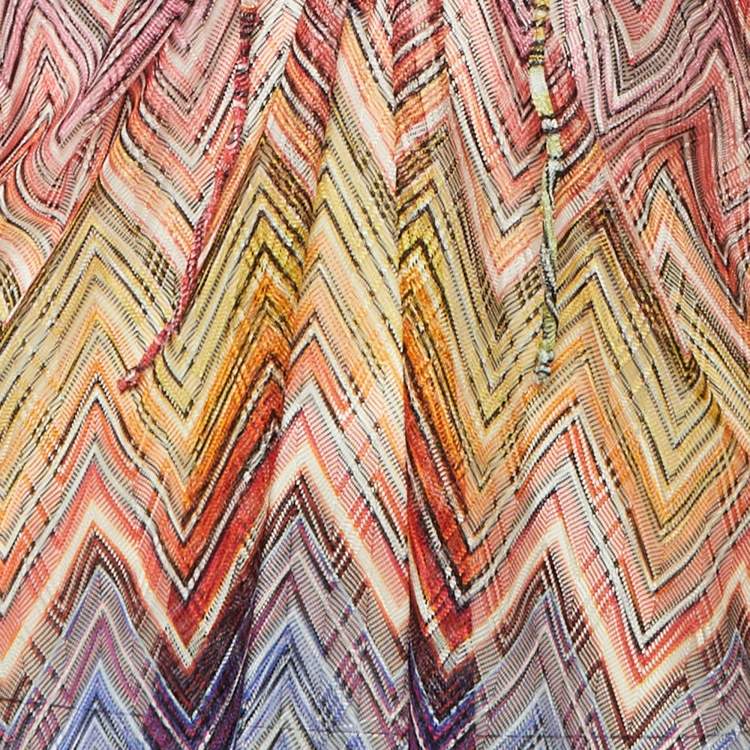 Pre Owned Missoni Multicolor Chevron Pattern Knit Cover Up Tunic M