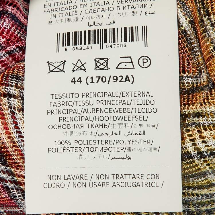 Pre Owned Missoni Multicolor Chevron Pattern Knit Cover Up Tunic M