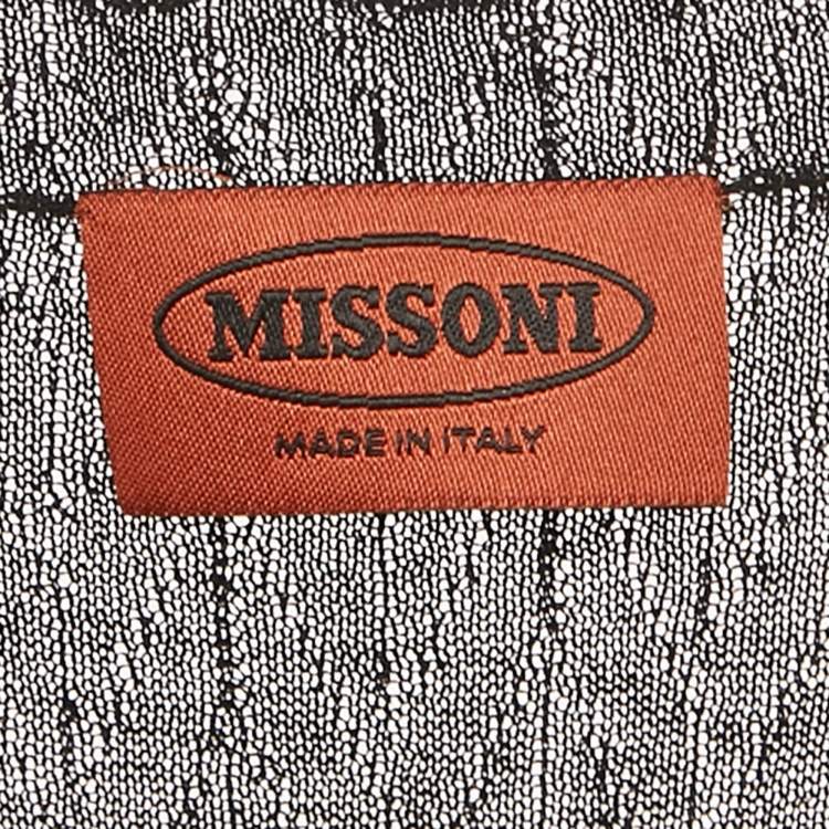 Pre Owned Missoni Black Striped Rib Knit Mini Dress S