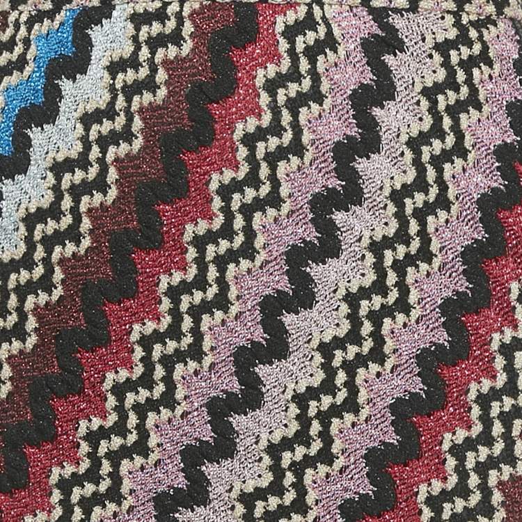 Pre Owned Missoni Multicolor Pattered Lurex Knit Maxi Skirt M