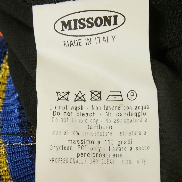Pre Owned Missoni Multicolor Striped Lurex Knit Long Dress M