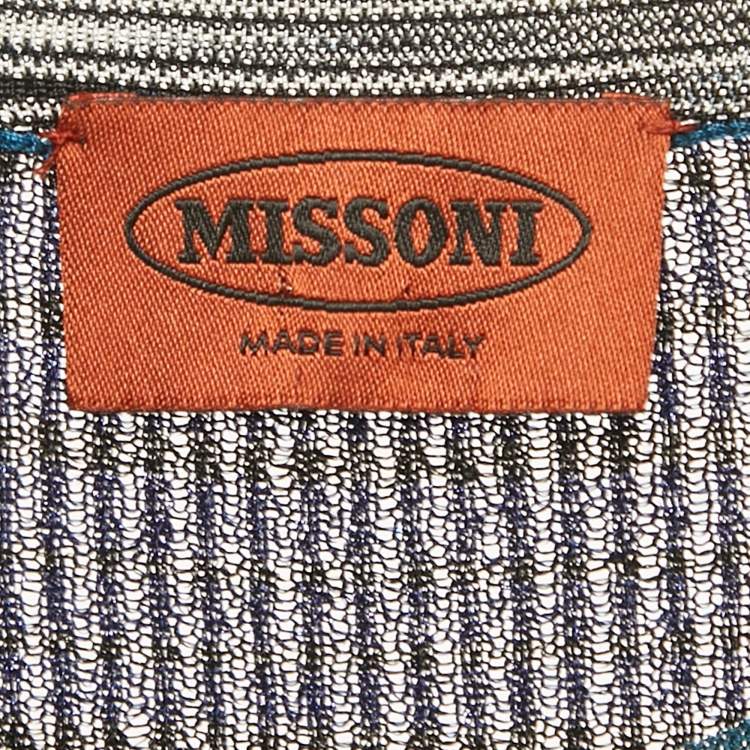 Pre Owned Missoni Multicolor Striped Lurex Knit Long Dress M