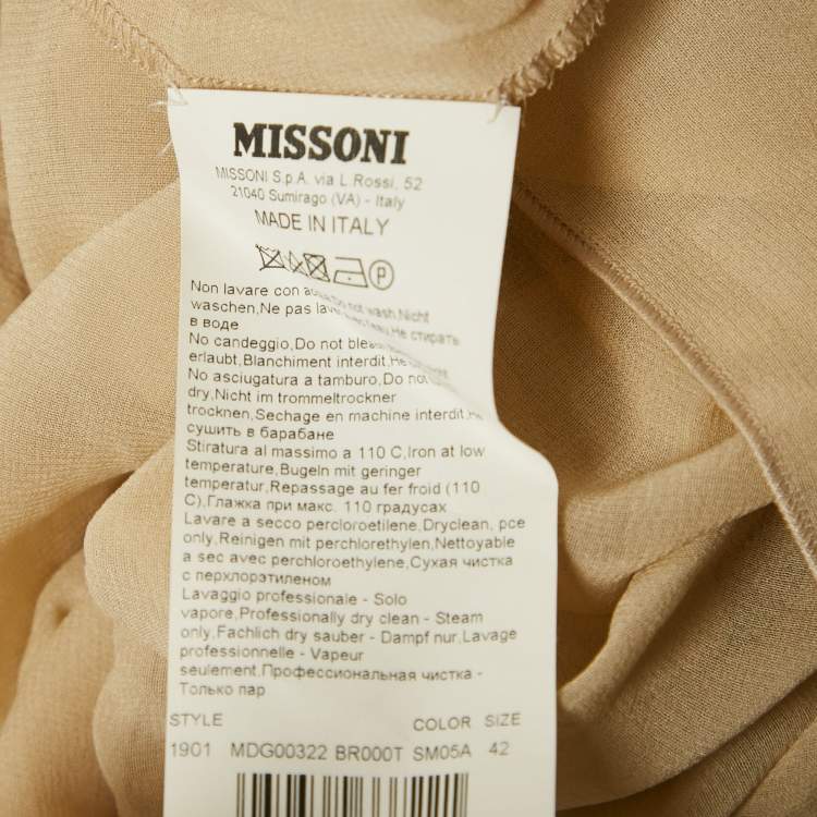 مملوكة مسبقًا Missoni Multicolor Patterned Lurex Knit High Low Dress M 