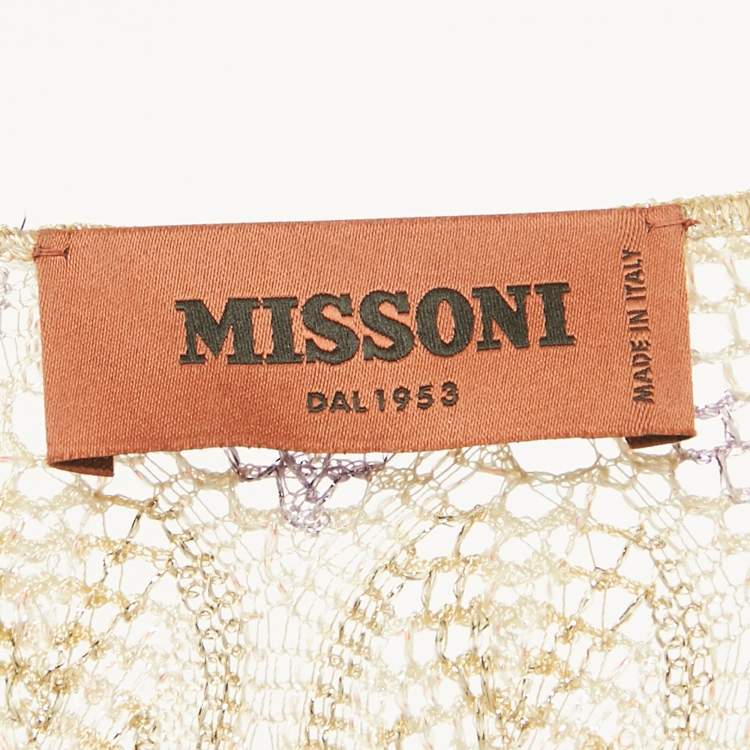 مملوكة مسبقًا Missoni Multicolor Patterned Lurex Knit High Low Dress M 