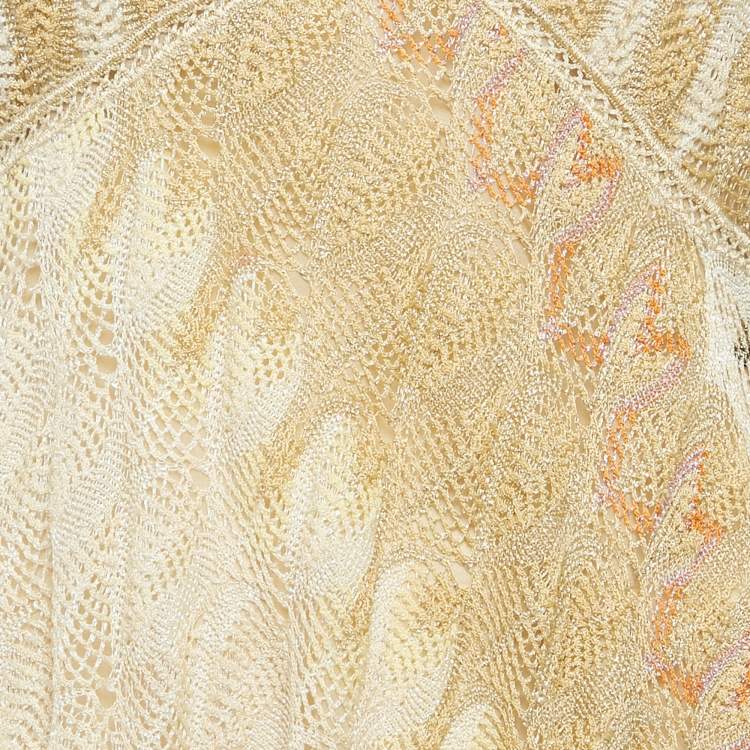 مملوكة مسبقًا Missoni Multicolor Patterned Lurex Knit High Low Dress M 