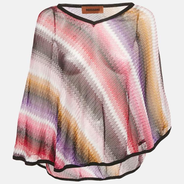 مملوكة مسبقًا Missoni  Multicolor Printed Striped Cape One Size