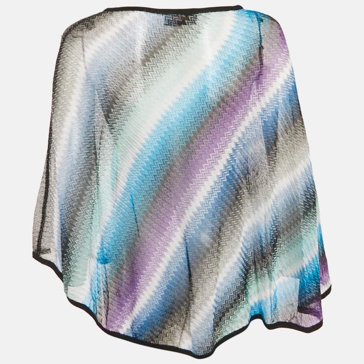Pre Owned Missoni Multicolor Patterned Knit Short Cape One Size