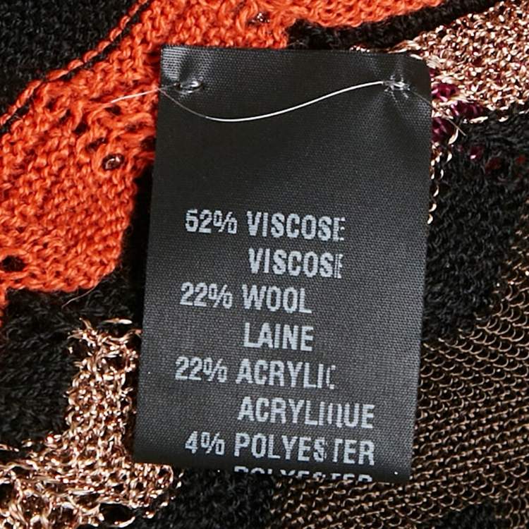 Pre Owned Missoni Multicolor Patterned Knit V Shape Cape One Size