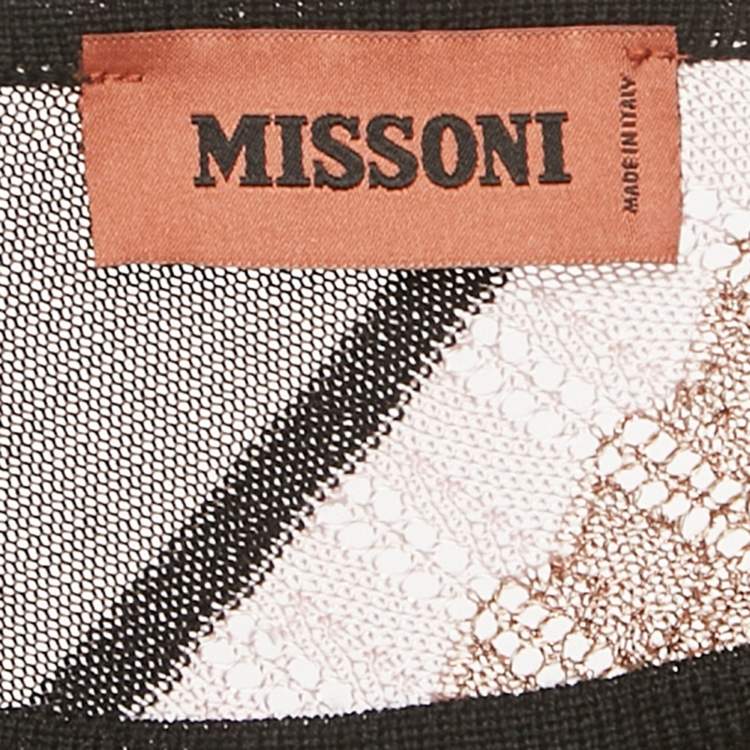 Pre Owned Missoni Multicolor Patterned Knit V Shape Cape One Size