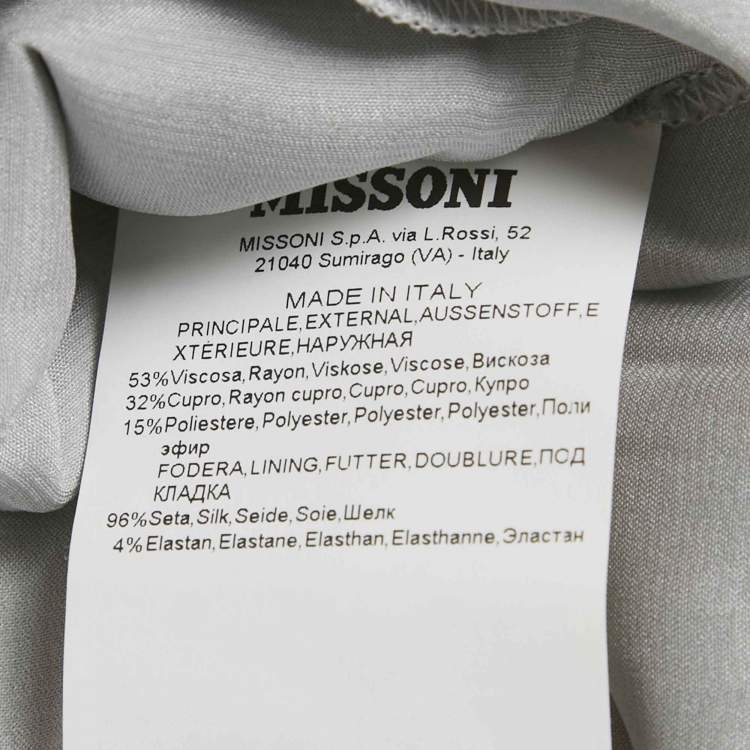 Pre Owned Missoni Silver Lurex Knit Kaftan Maxi Dress S