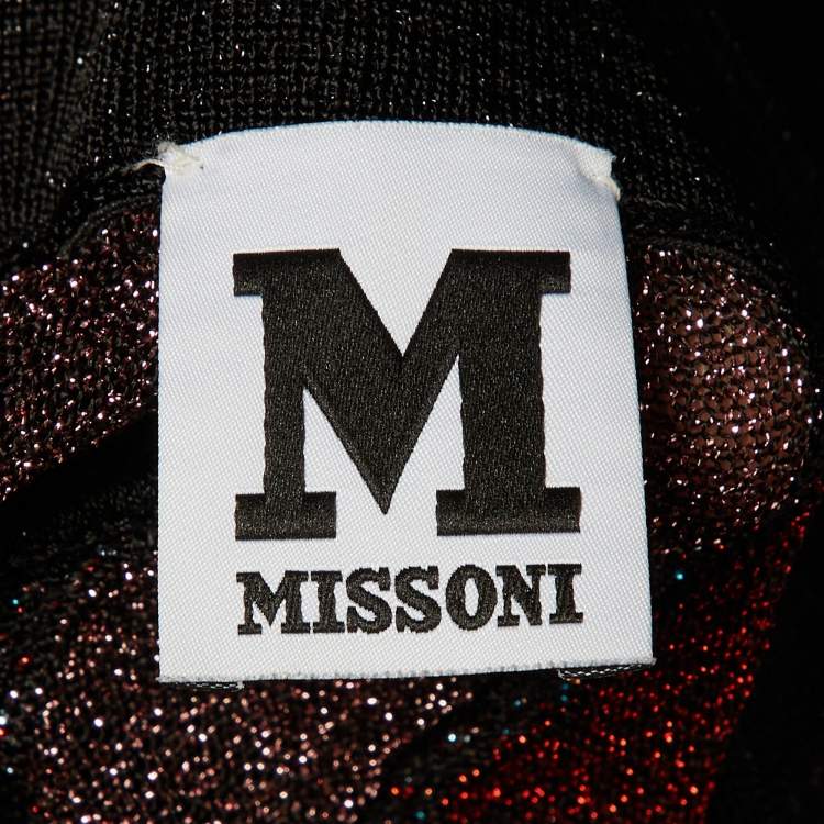 Pre Owned Missoni Multicolor Striped Lurex Knit Trousers M